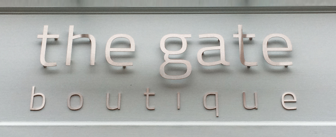 brushed stainless steel shop letters